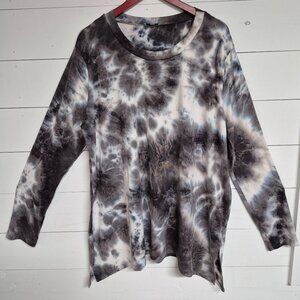 Tie-Dye Long Sleeve Tunic Top XL